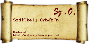 Székely Orbán névjegykártya