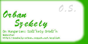 orban szekely business card